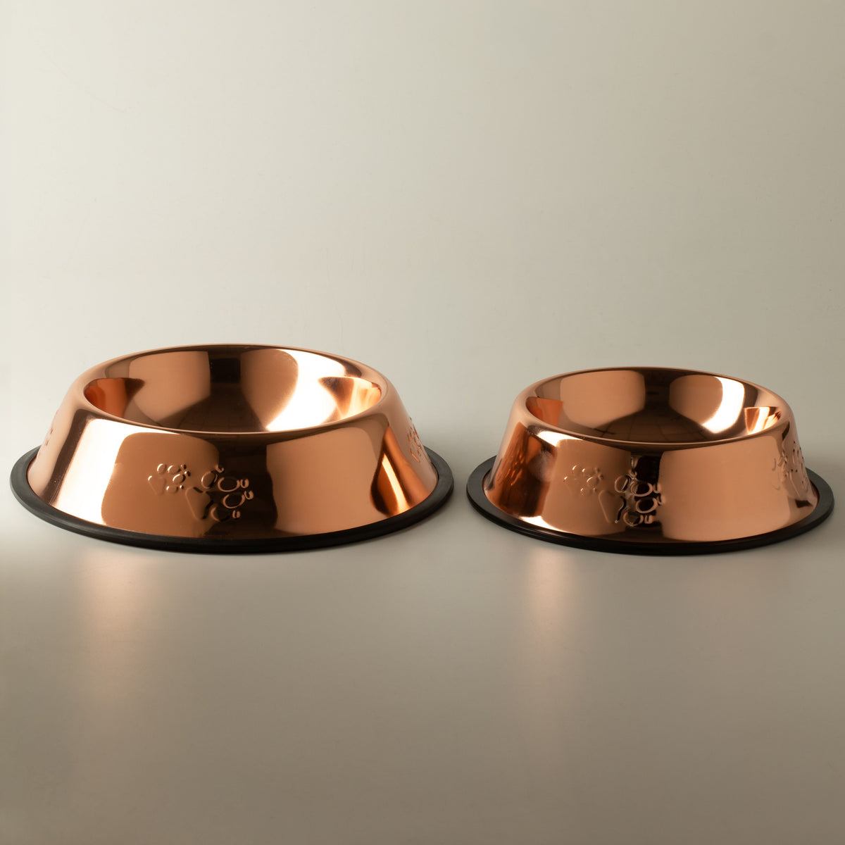 Copper-Style Stainless Steel Pet Bowl – 22cm
