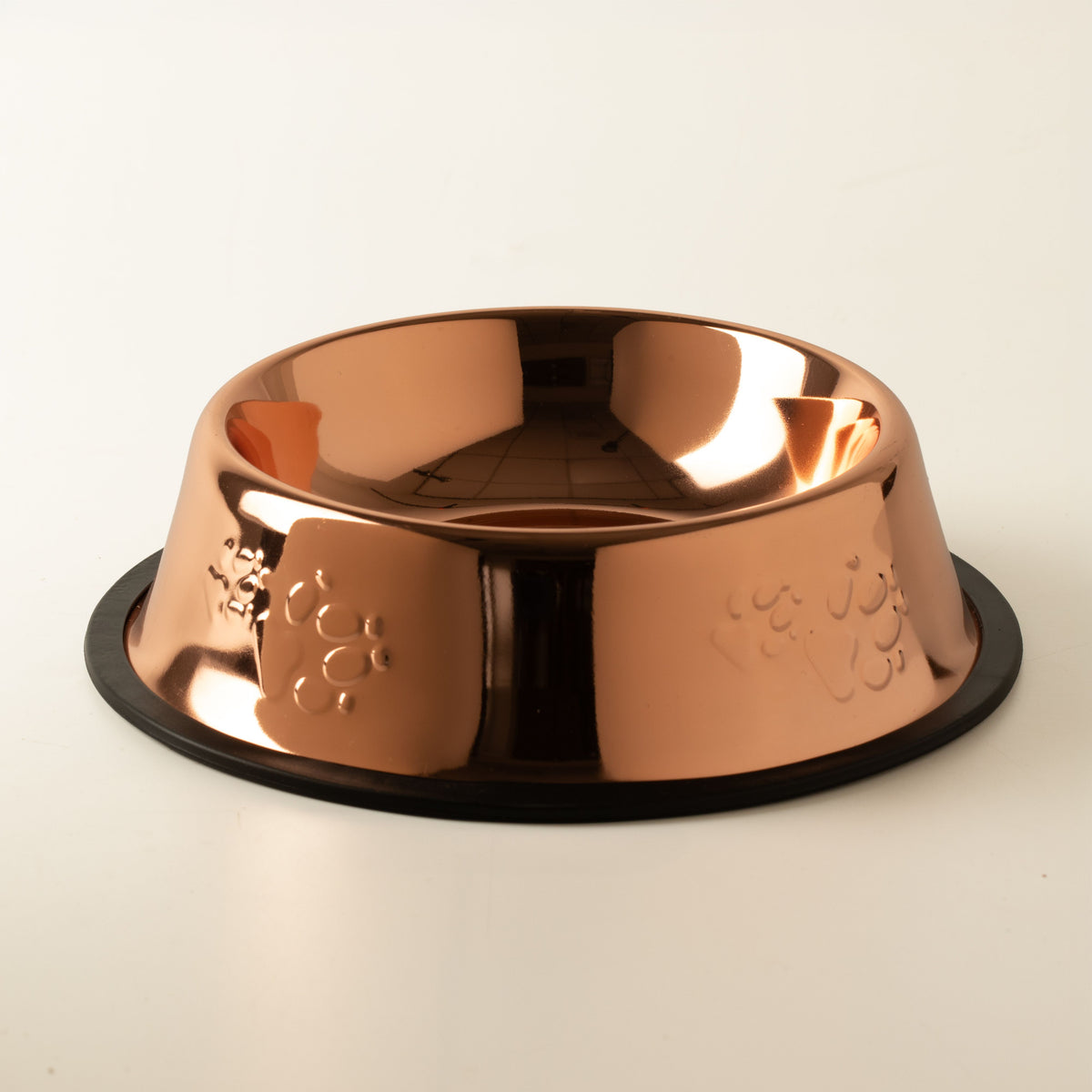 Copper-Style Stainless Steel Pet Bowl – 22cm